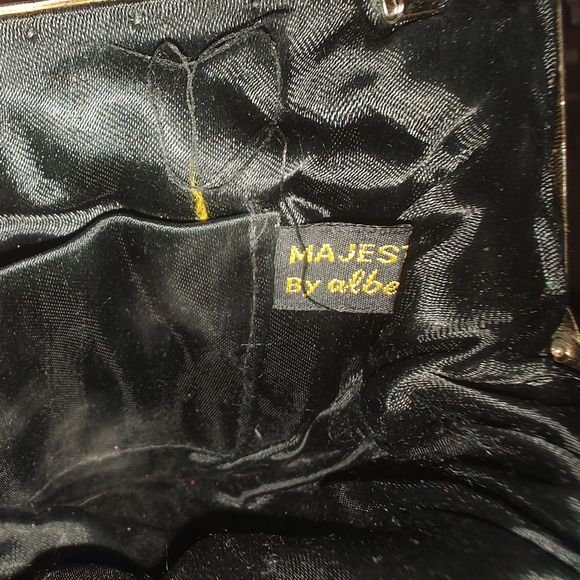 Majesty Line by ALBERTARIO Vintage Beaded Gold  Brown Clutch Purse - Picture 4 of 6